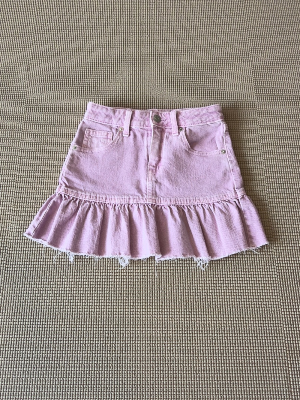 CAT & JACK lila denim skirt ruffle hem mini skirt y2k casual girls size Small